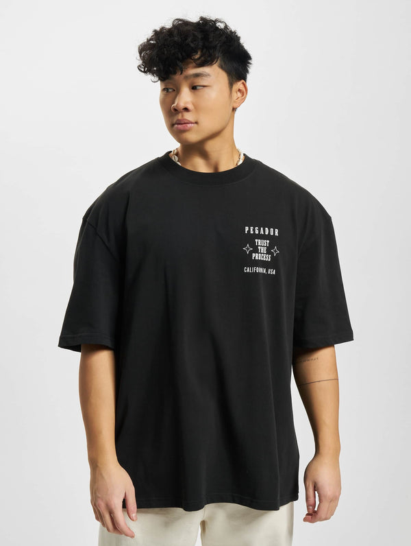 PEGADOR SALAL OVERSIZED TEE VINTAGE WASHED BLACK INK