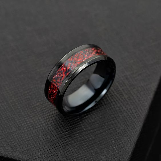 Red Dragon Tungsten Ring