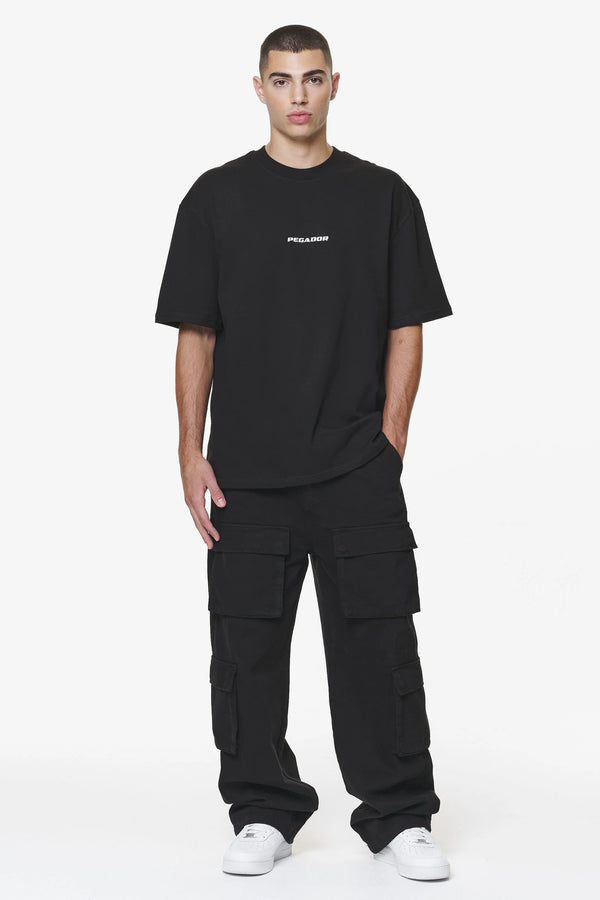 PEGADOR COLNE LOGO OVERSIZED TEE BLACK