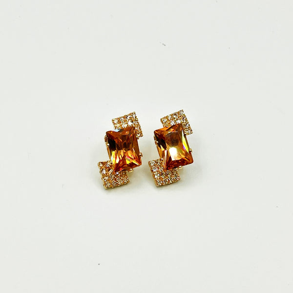 Champagne Cushion Cut Earrings