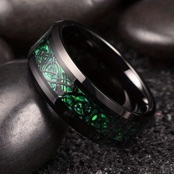 Green Dragon Tungsten Ring